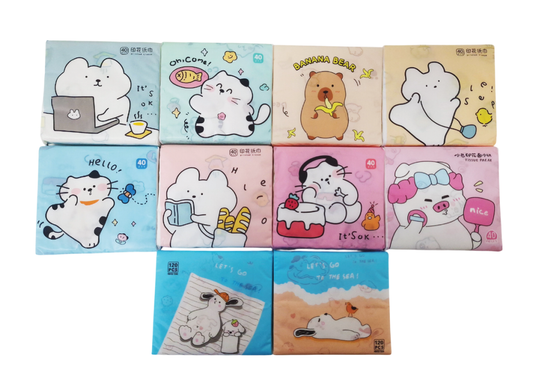 Cute Cartoon Tissue paper, wipe, tissue papers, 3 Ply thicker tissue sheet