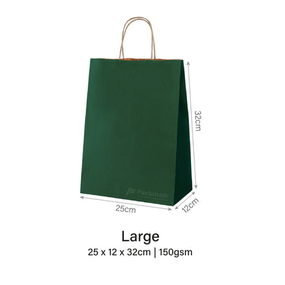 Deep Green Paper Bag