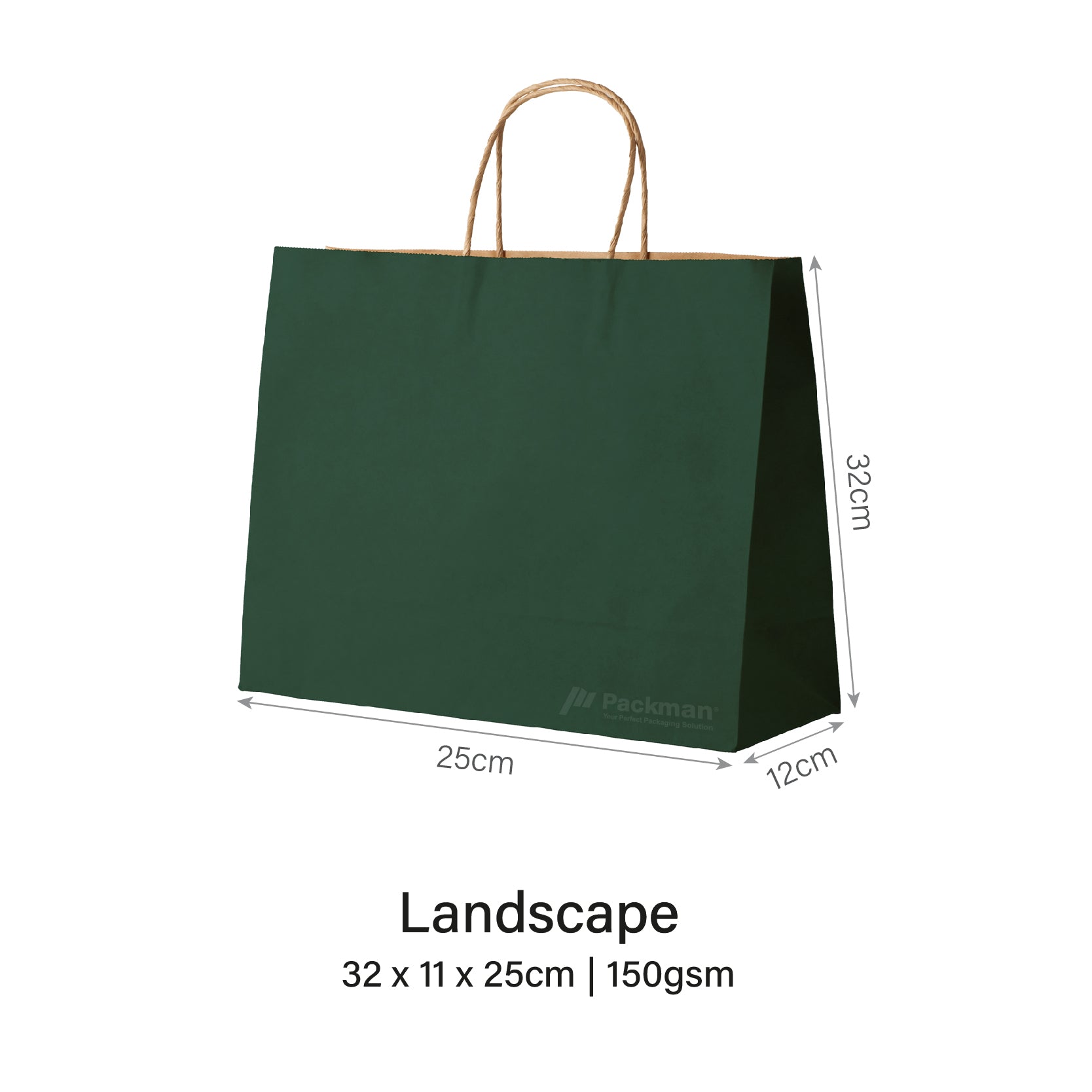 Deep Green Paper Bag