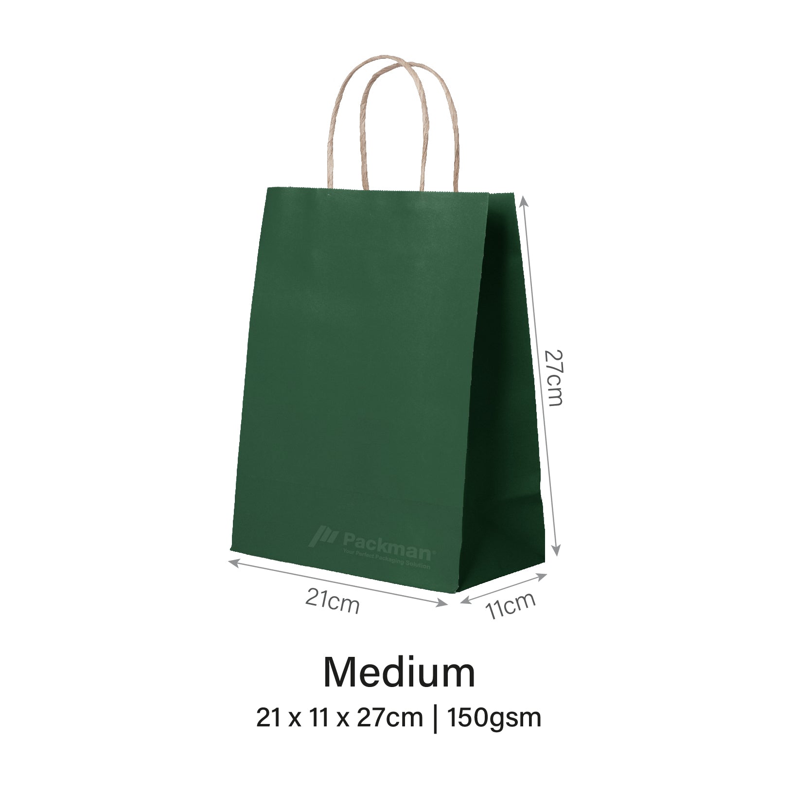 Deep Green Paper Bag