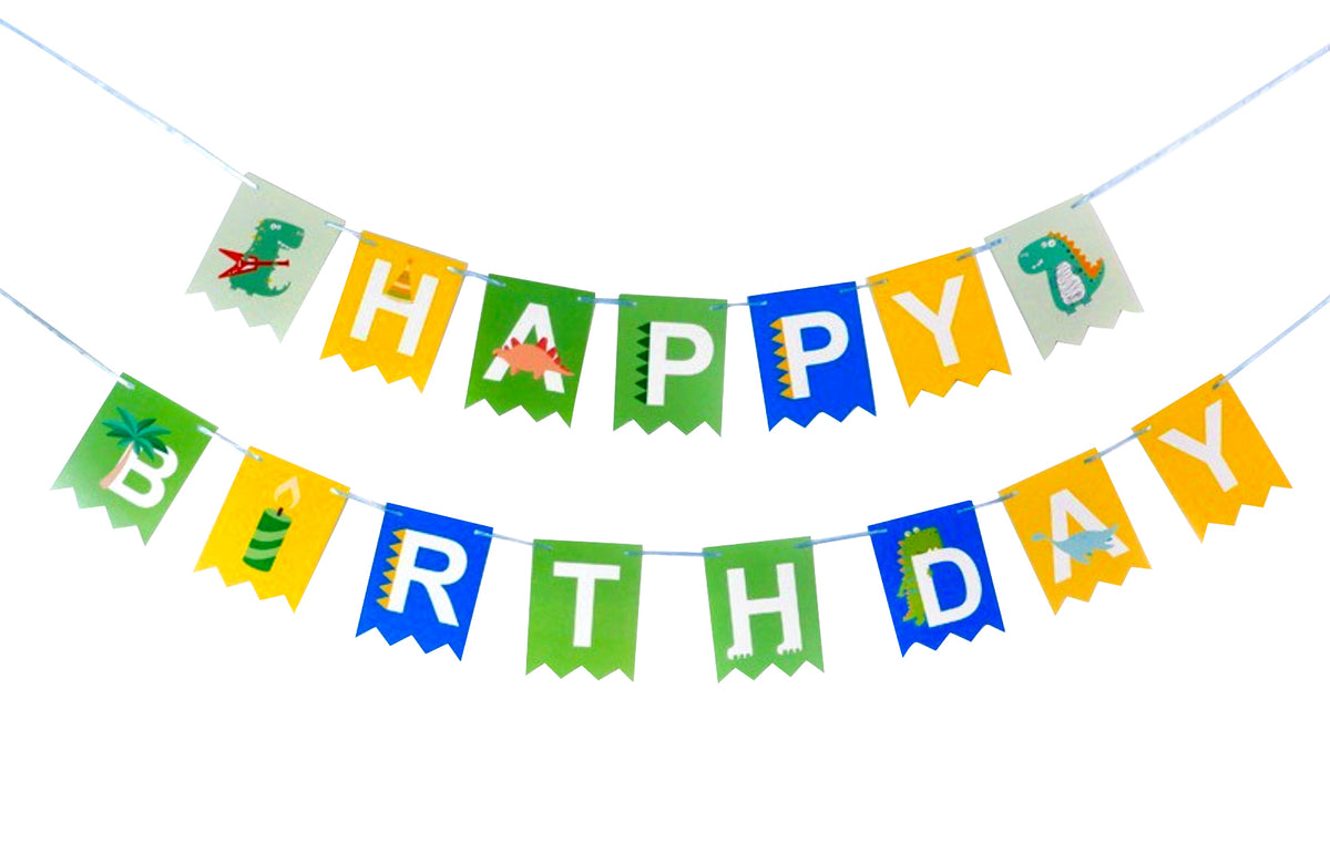 Tropical Dino / Dino Paper Birthday Banner