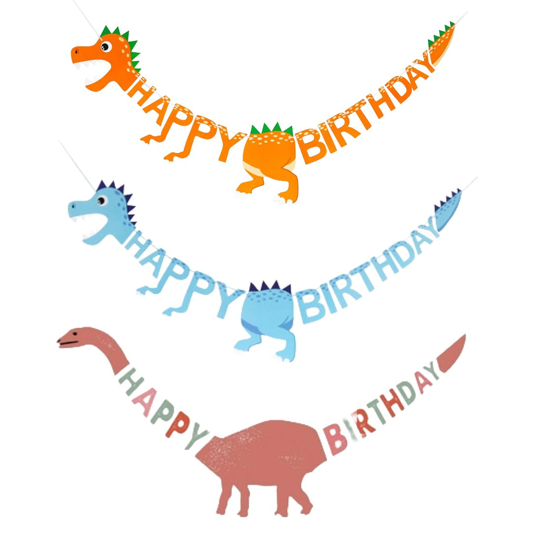 Dino Paper Birthday Banner