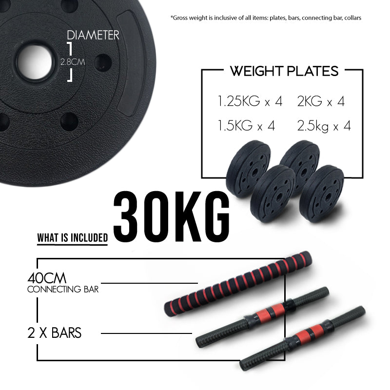 Convertible Dumbbell to Barbell 10/15kg