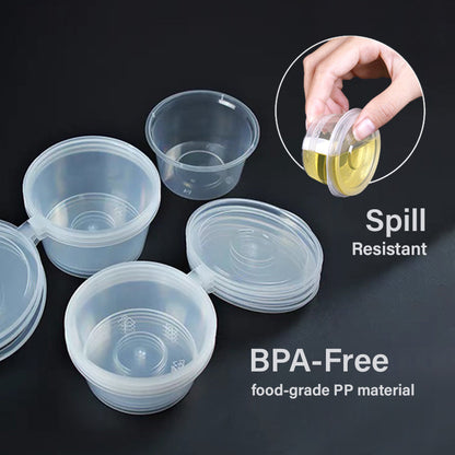 1oz Plastic Sauce Cup with Lid (100pcs)