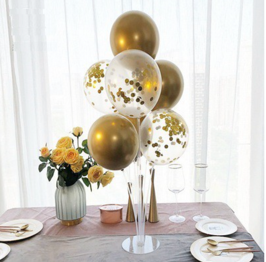 Confetti Metallic Gold Balloon with Table Stand Set