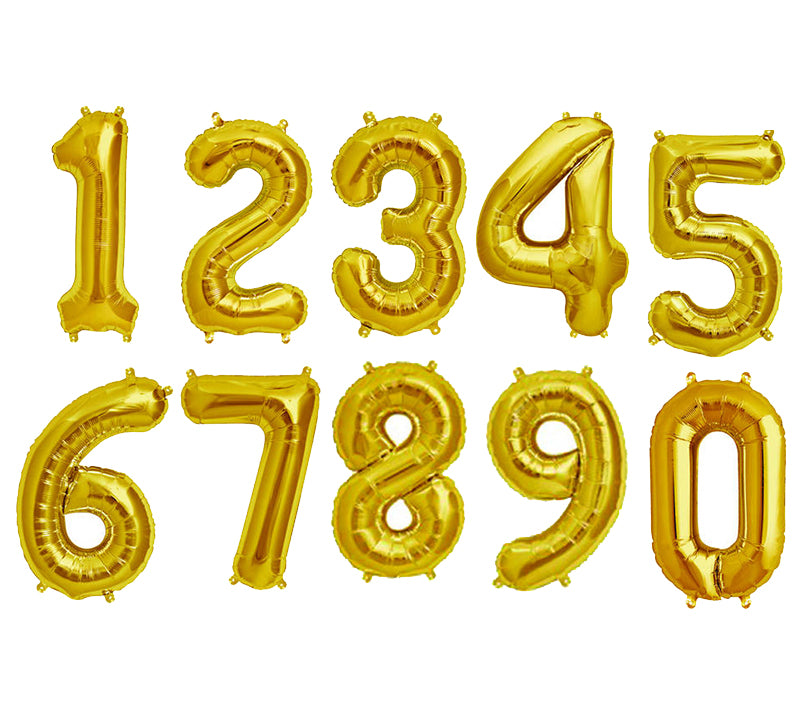 Gold Number Foil Balloon