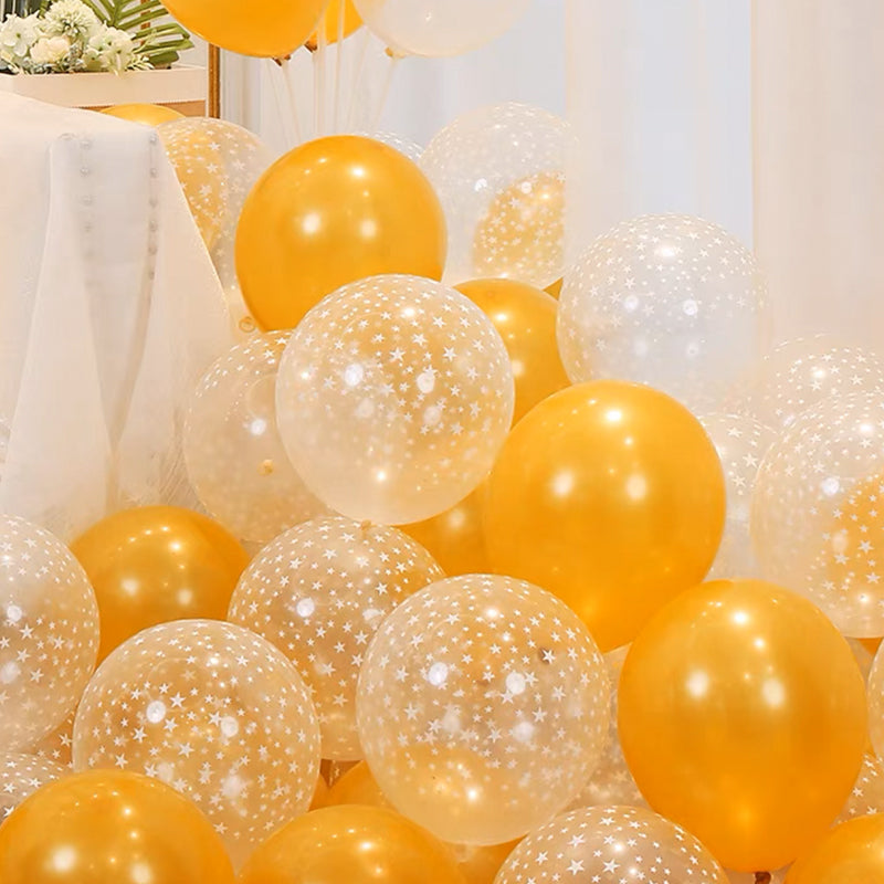 Latex Balloon with Transparent Star Balloon Set