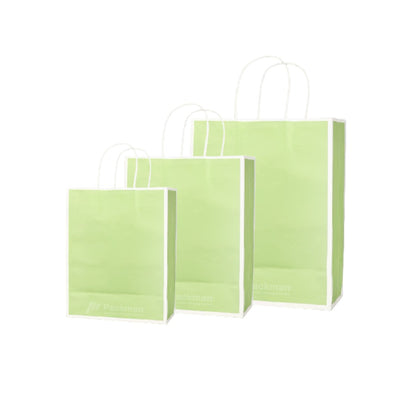 Green with White Border Paper Bag