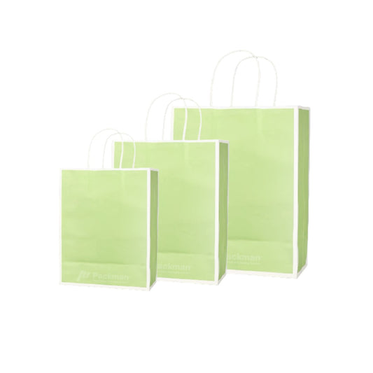 Green with White Border Paper Bag