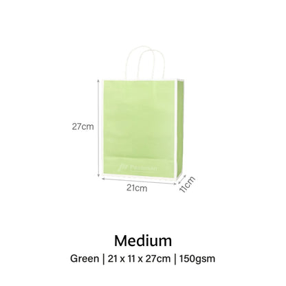 Green with White Border Paper Bag