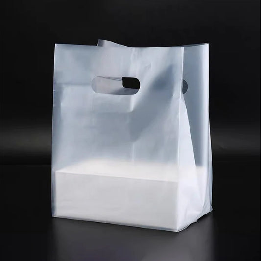 19.3 x 24.5cm Clear Hole Frosted Carrier Bag (50pcs)