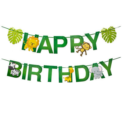 Jungle Animal Paper Birthday Banner
