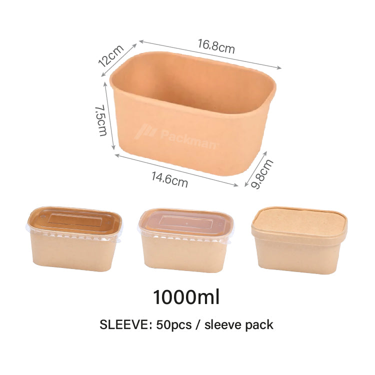 Kraft Rectangular Food Tub