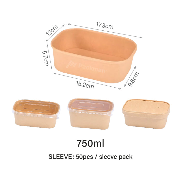 Kraft Rectangular Food Tub