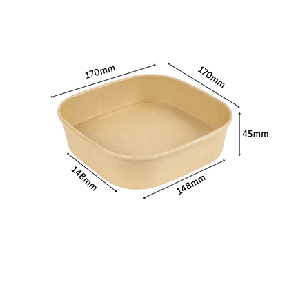 Square Kraft Bowl (750ml)