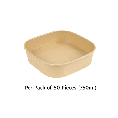 Square Kraft Bowl (750ml)
