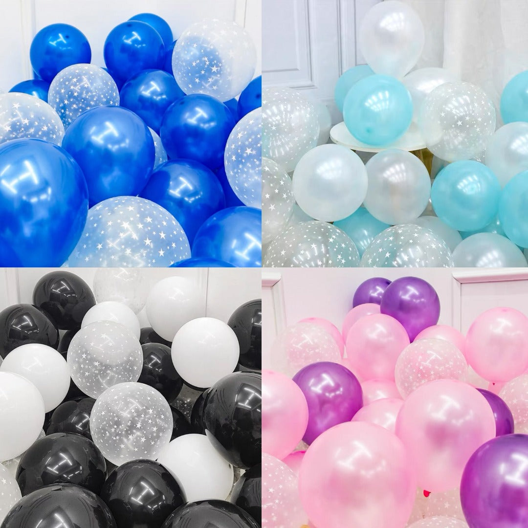 Latex Balloon with Transparent Star Balloon Set