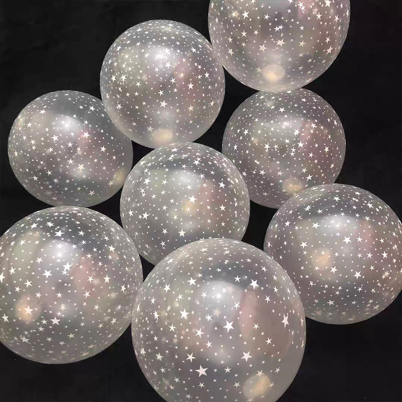 Latex Balloon with Transparent Star Balloon Set