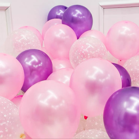 Pastel Mix with Transparent Star Balloon Set (50pcs)