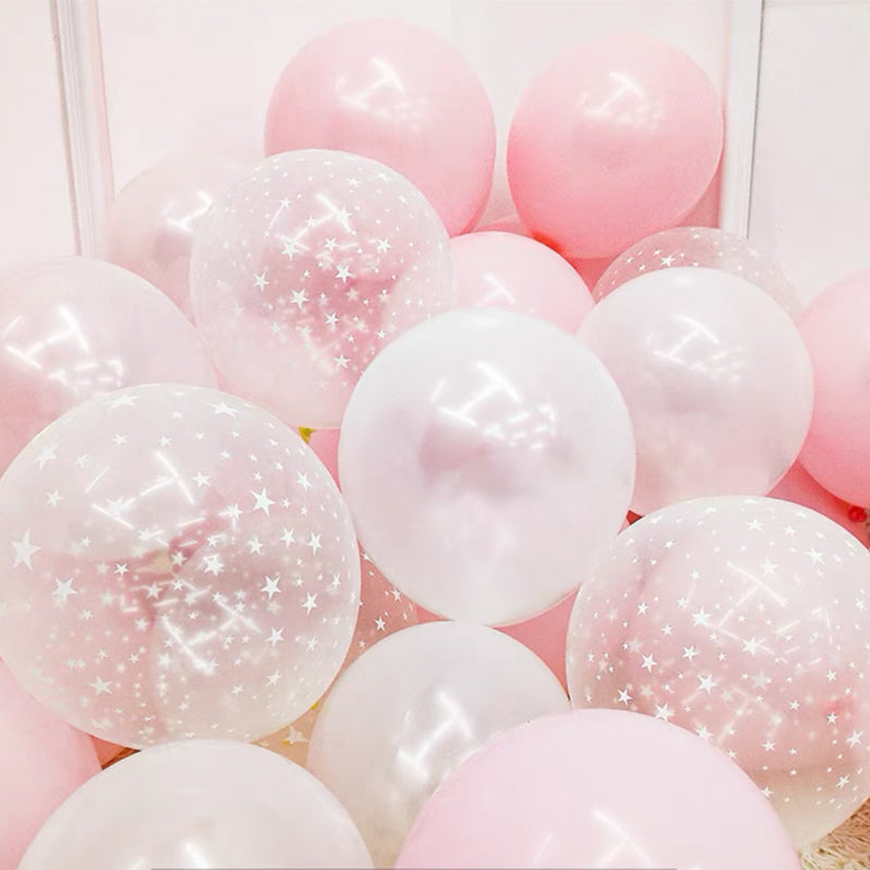 Pastel Pink with Transparent Star Balloon Set (50pcs)