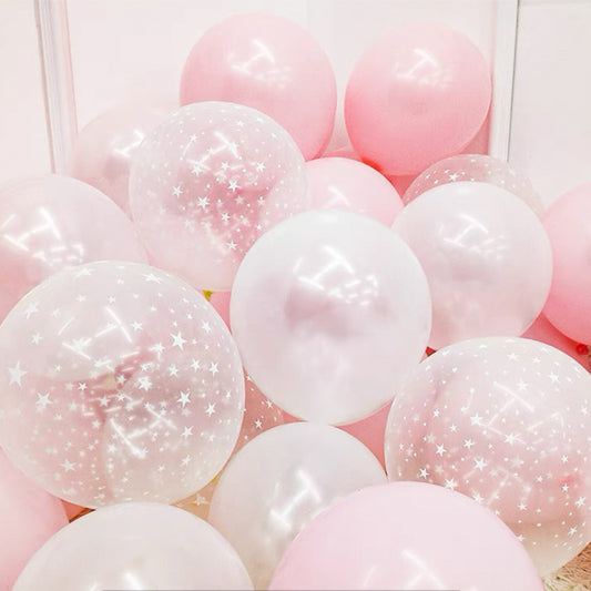 Latex Balloon with Transparent Star Balloon Set
