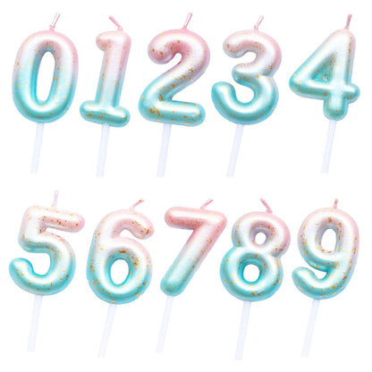 Pink Blue 0-9 HBD Candle