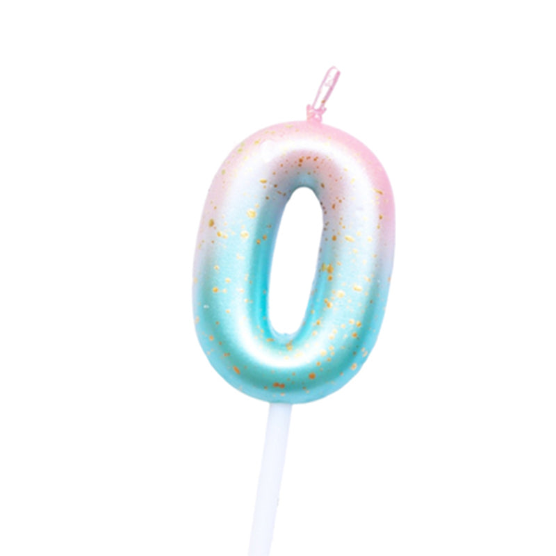 Pink Blue 0-9 HBD Candle