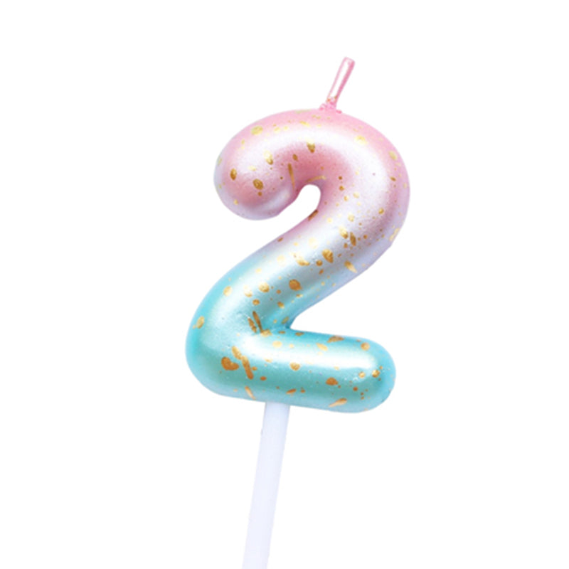 Pink Blue 0-9 HBD Candle