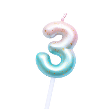 Pink Blue 0-9 HBD Candle