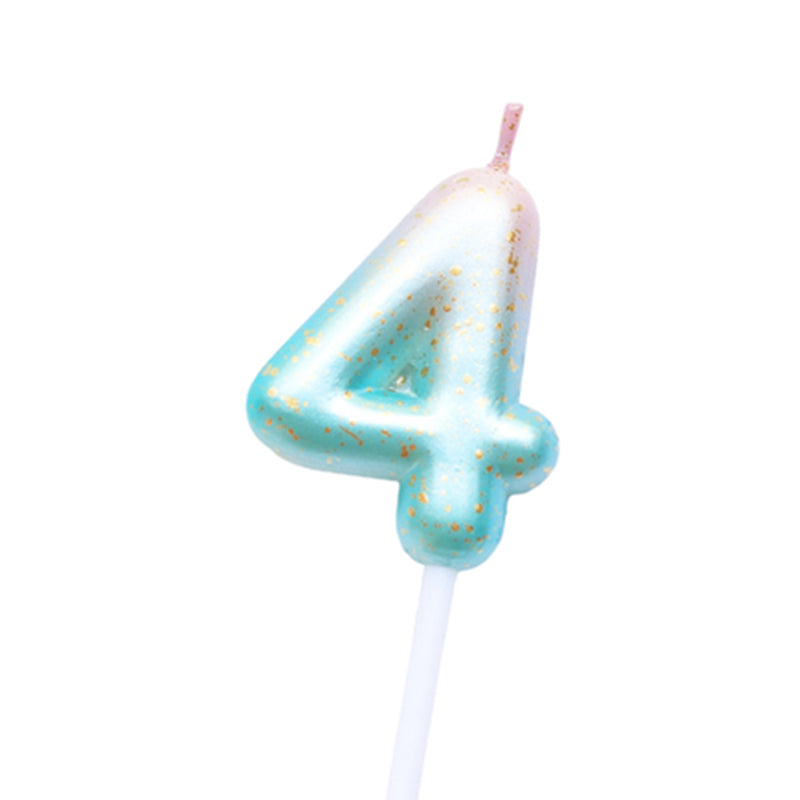 Pink Blue 0-9 HBD Candle