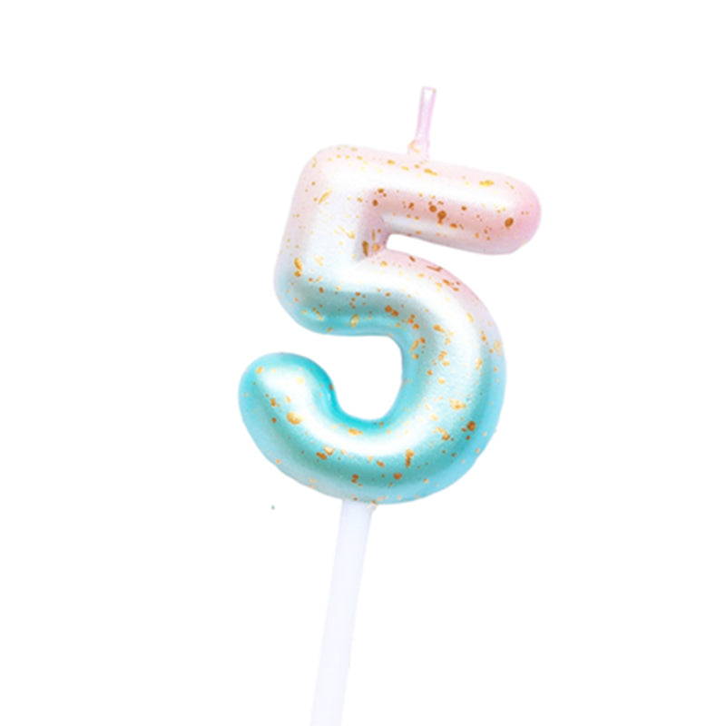 Pink Blue 0-9 HBD Candle