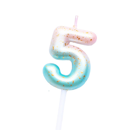 Pink Blue 0-9 HBD Candle