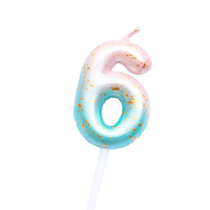 Pink Blue 0-9 HBD Candle