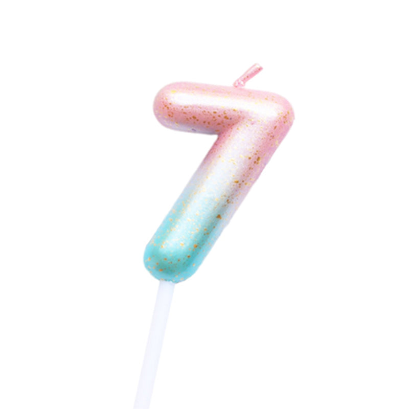Pink Blue 0-9 HBD Candle