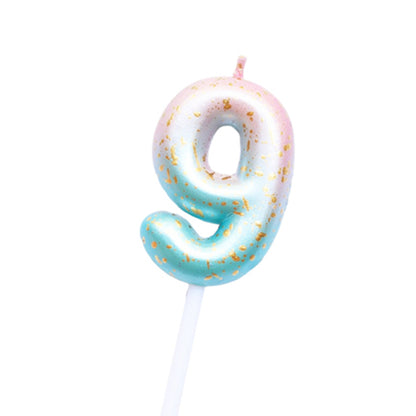 Pink Blue 0-9 HBD Candle