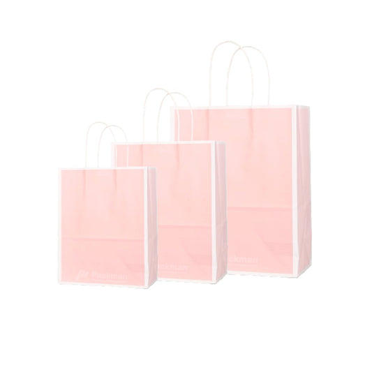Pink with White Border Paper Bag