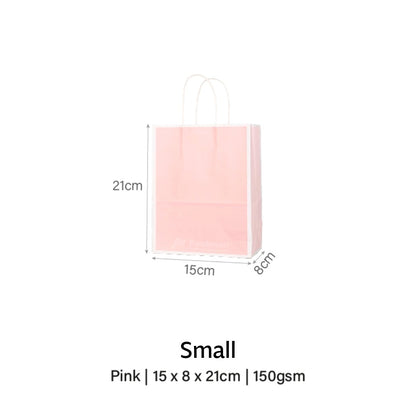 Pink with White Border Paper Bag