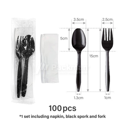 Plastic Fork Spoon Serviette