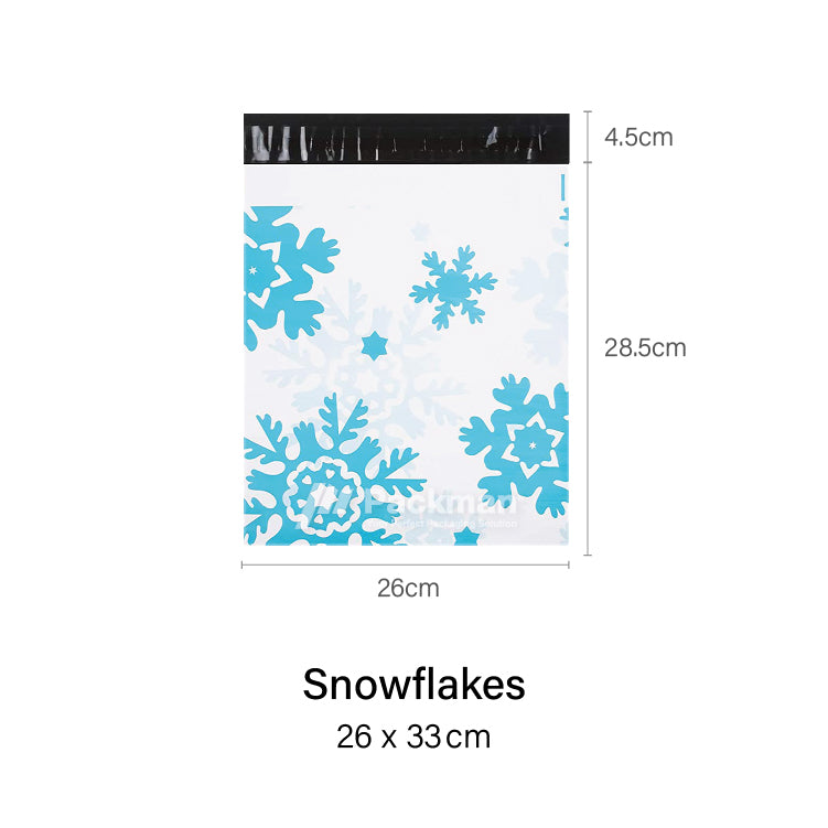 26 x 33cm Snowflakes Poly Mailer
