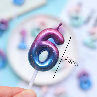 Purple Blue 0–9 HBD Candle