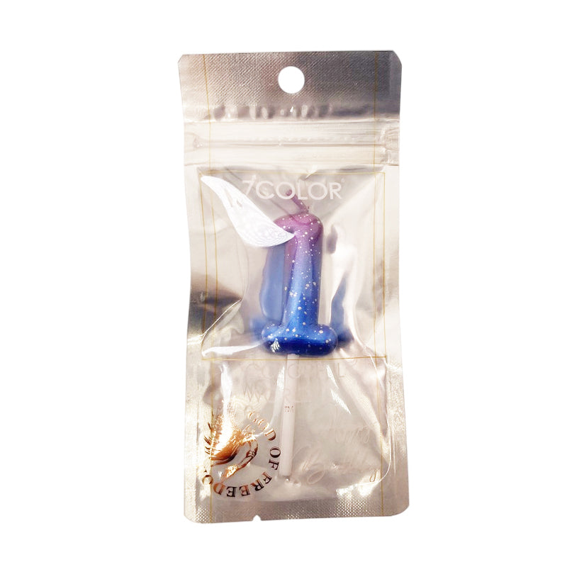 Purple Blue 0–9 HBD Candle