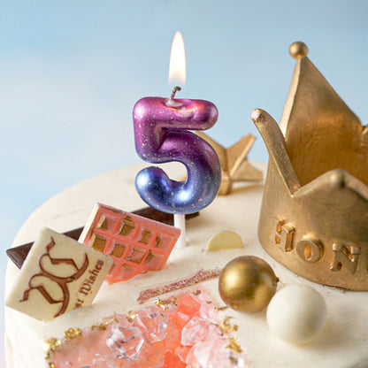Purple Blue 0–9 HBD Candle