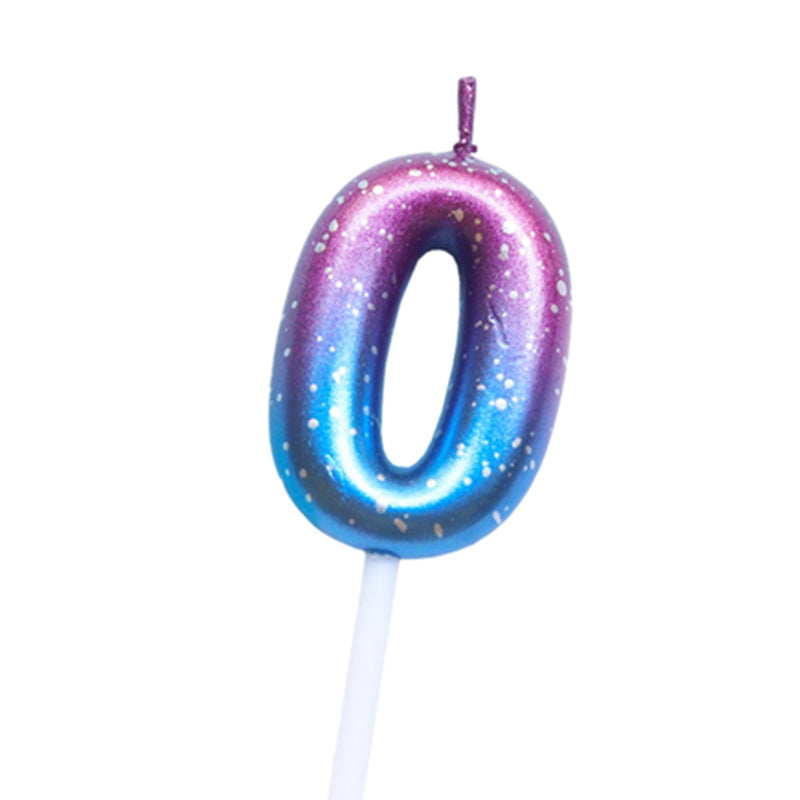 Purple Blue 0–9 HBD Candle
