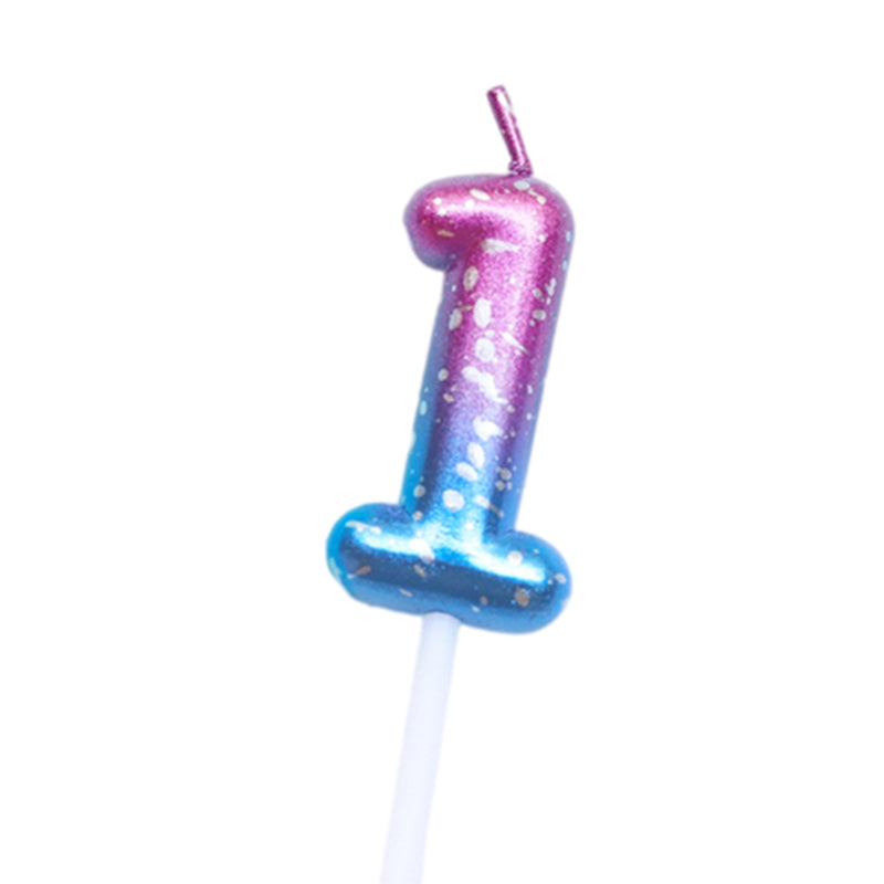 Purple Blue 0–9 HBD Candle