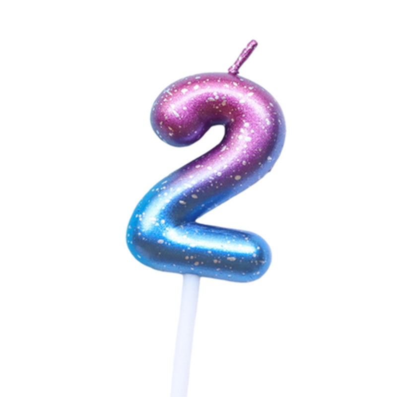 Purple Blue 0–9 HBD Candle