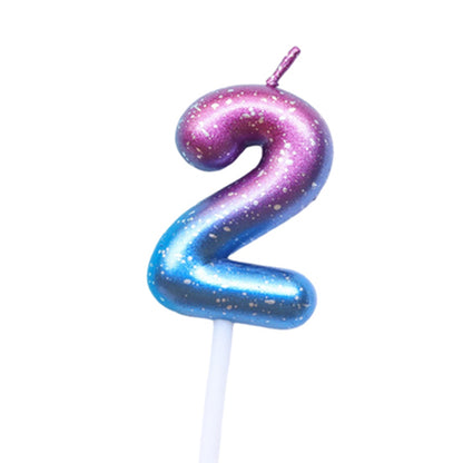 Purple Blue 0–9 HBD Candle