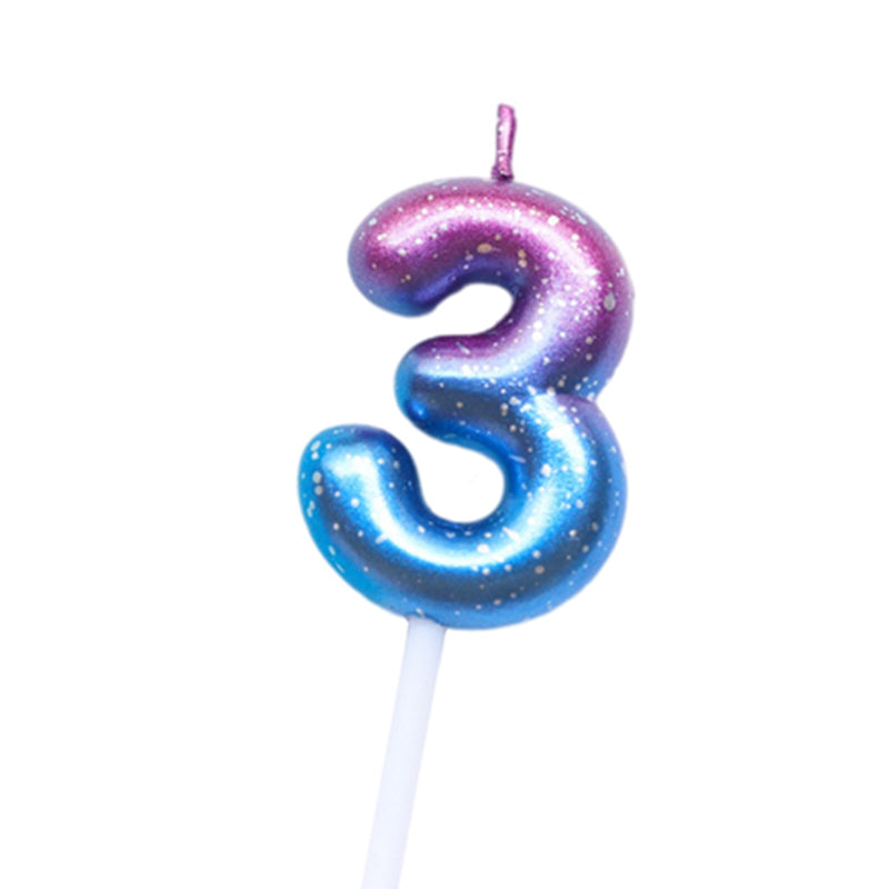 Purple Blue 0–9 HBD Candle