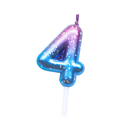 Purple Blue 0–9 HBD Candle