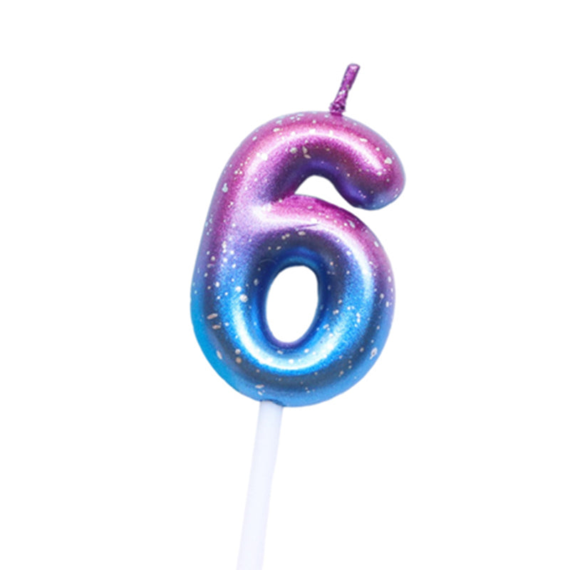Purple Blue 0–9 HBD Candle