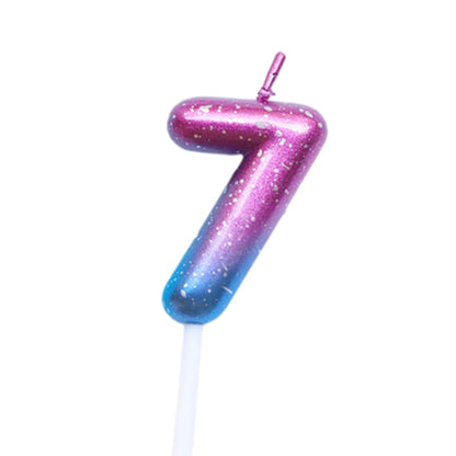 Purple Blue 0–9 HBD Candle
